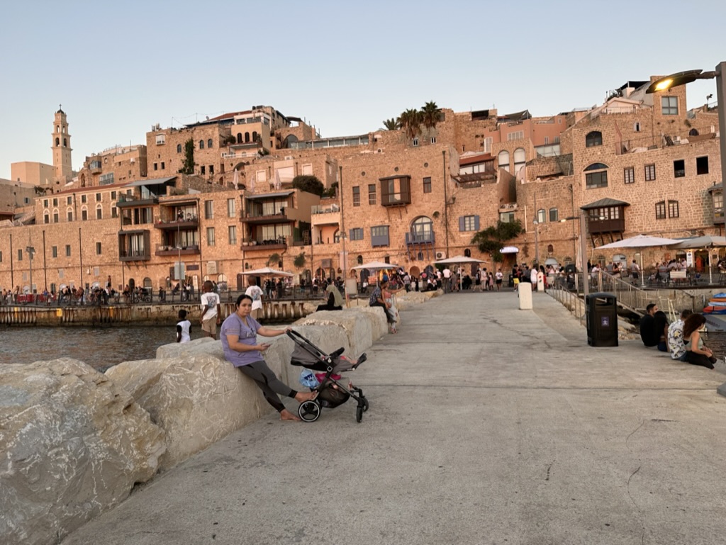 Old port city jaffa at sunset