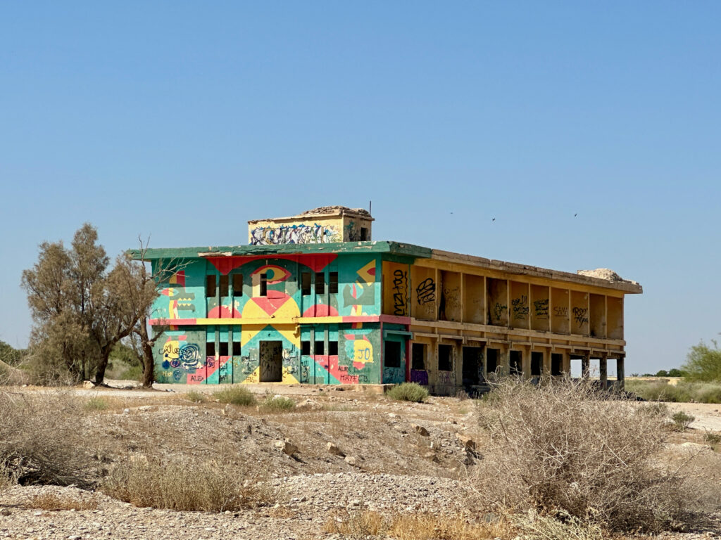 abandoned town with graffiti near the dead sea Israel